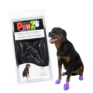 PawZ Rubber Dog Boots, 12 Boots, Black