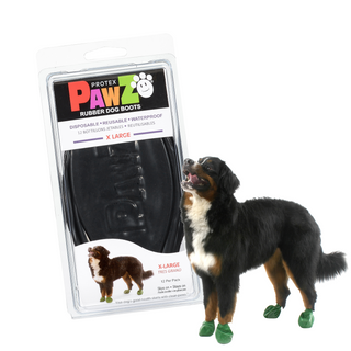 PawZ Rubber Dog Boots, 12 Boots, Black