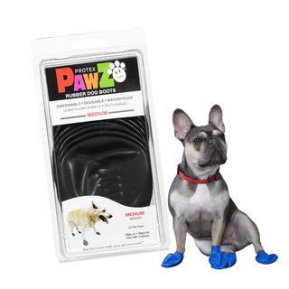 PawZ Rubber Dog Boots, 12 Boots, Black
