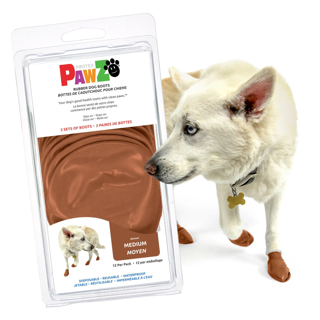 PawZ Rubber Dog Boots, 12 Boots, Teak Brown – PawzDogBoots