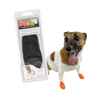 PawZ Rubber Dog Boots, 12 Boots, Black
