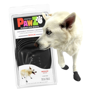 PawZ Rubber Dog Boots, 12 Boots, Black