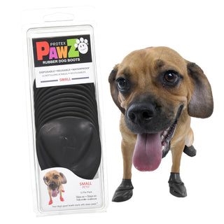 PawZ Rubber Dog Boots, 12 Boots, Black