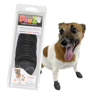 PawZ Rubber Dog Boots, 12 Boots, Black