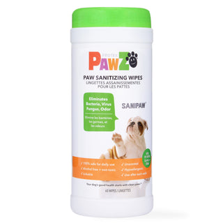 PawZ SANIPAW® Unscented, Odor-Eliminating Paw Wipes for Dogs