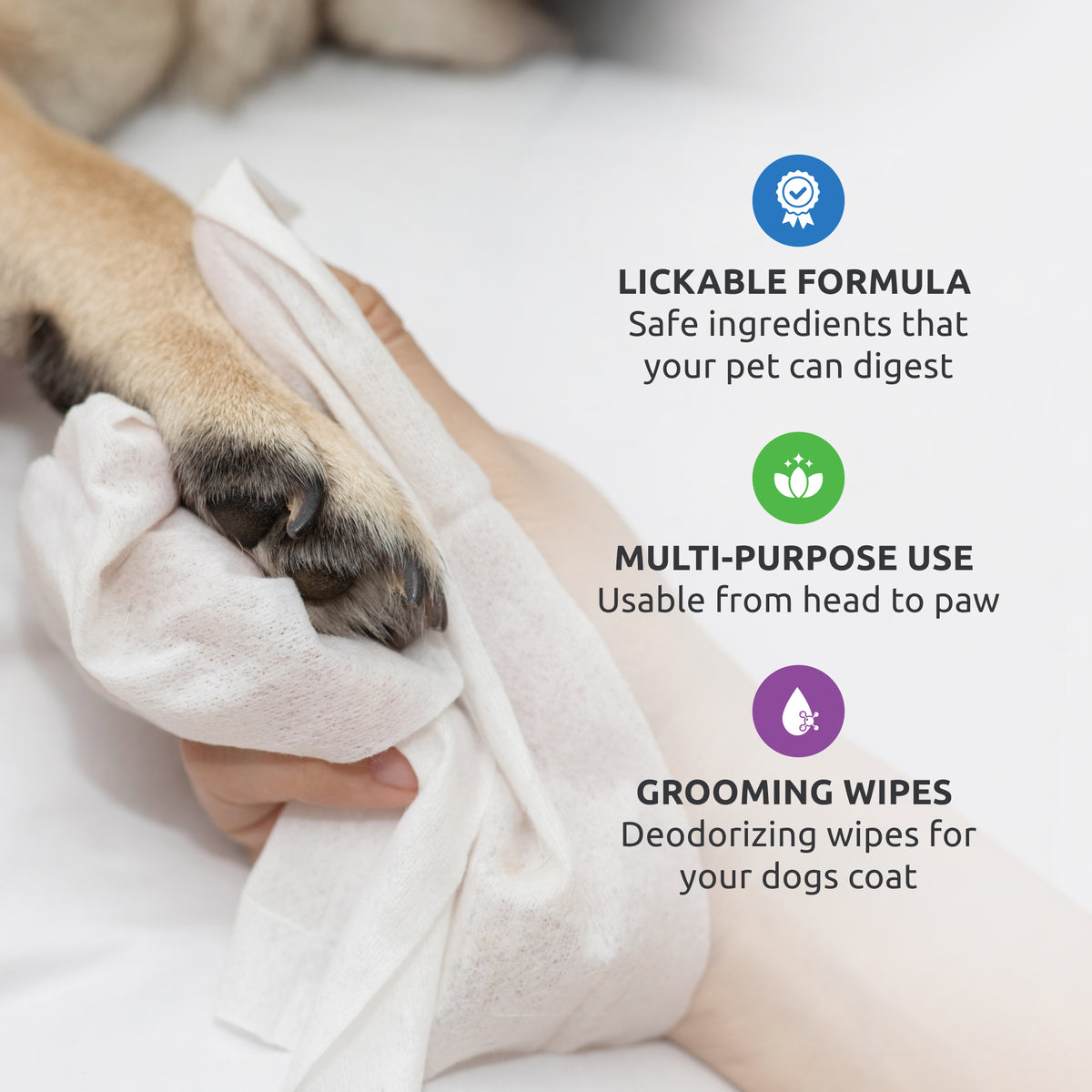 PawZ SANIPAW® Unscented, Odor-Eliminating Paw Wipes for Dogs – PawzDogBoots