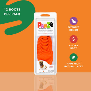 PawZ Rubber Dog Boots, 12 Boots, Classic Colors