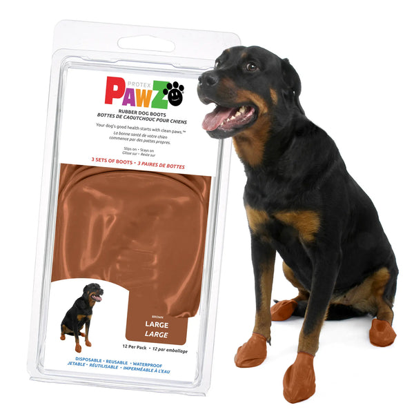 PawZ Rubber Dog Boots, 12 Boots, Teak Brown – PawzDogBoots