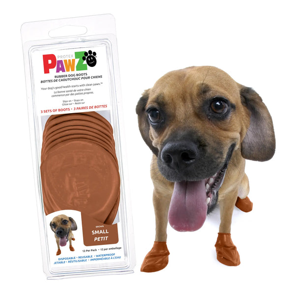 PawZ Rubber Dog Boots, 12 Boots, Teak Brown – PawzDogBoots