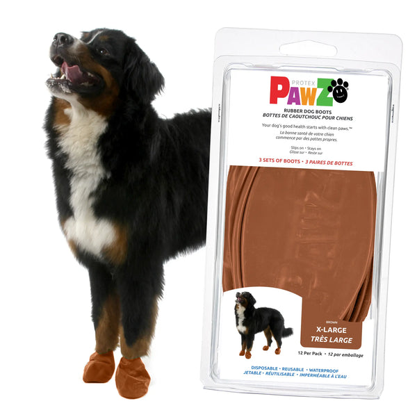 PawZ Rubber Dog Boots, 12 Boots, Teak Brown – PawzDogBoots