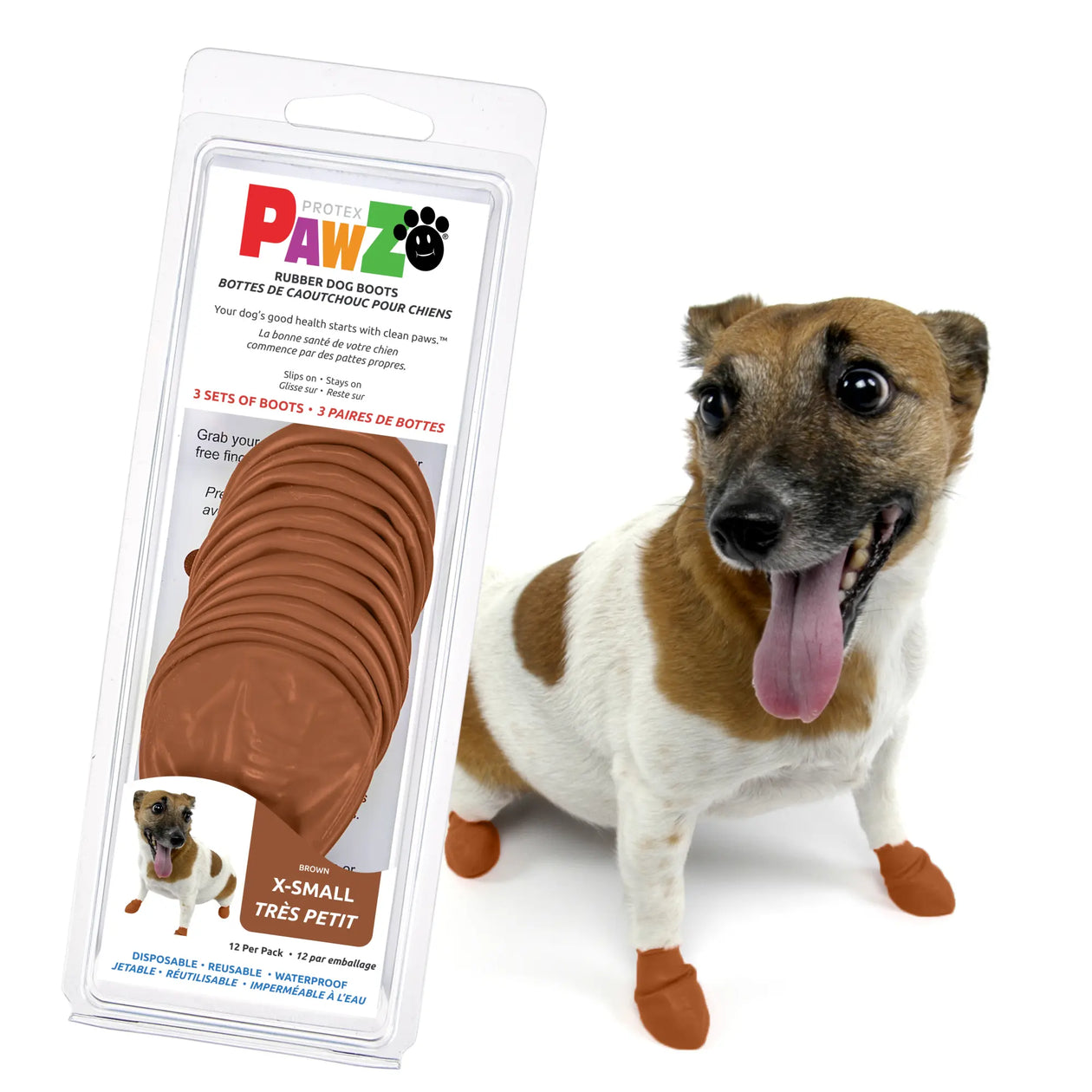 PawZ Rubber Dog Boots, 12 Boots, Teak Brown – PawzDogBoots