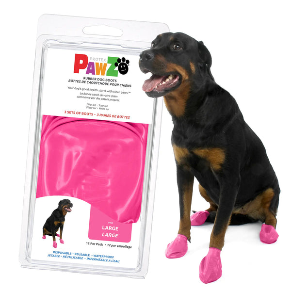 PawZ Rubber Dog Boots, 12 Boots, Pink – PawzDogBoots