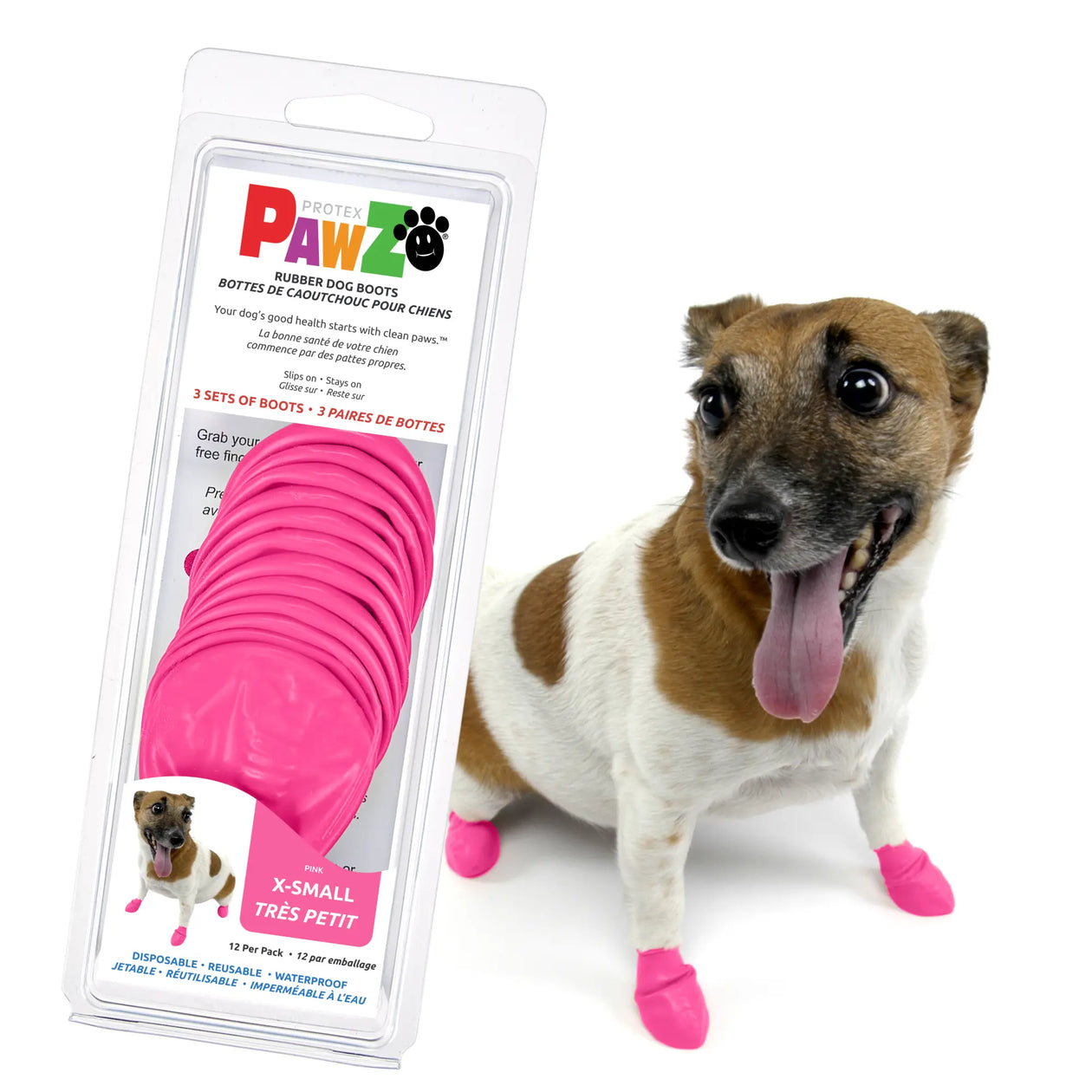PawZ Rubber Dog Boots, 12 Boots, Pink – PawzDogBoots