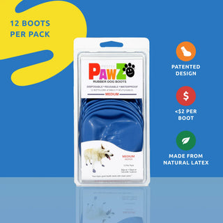 PawZ Rubber Dog Boots, 12 Boots, Classic Colors