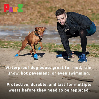 PawZ Rubber Dog Boots, 12 Boots, Black