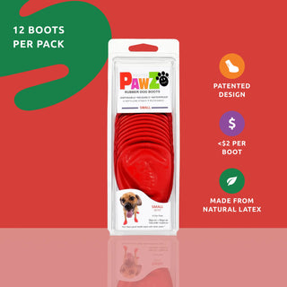 PawZ Rubber Dog Boots, 12 Boots, Classic Colors