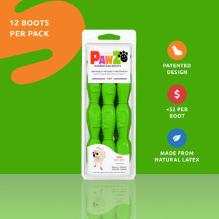 PawZ Rubber Dog Boots, 12 Boots, Classic Colors